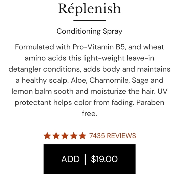 Replenish Detangling Conditioning Spray - Picture 2 of 7